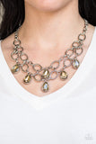 Paparazzi "Show-Stopping Shimmer" Brown Necklace & Earring Set Paparazzi Jewelry