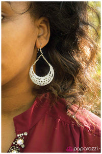 Paparazzi "Over the Moon" White Earrings Paparazzi Jewelry