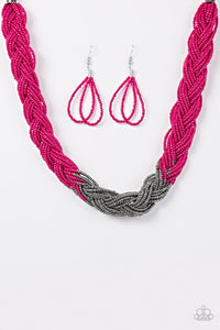Paparazzi "Brazilian Brilliance" Pink Necklace & Earring Set Paparazzi Jewelry
