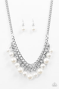 Paparazzi "Box Office Bombshell" White Necklace & Earring Set Paparazzi Jewelry