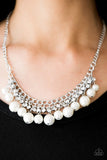 Paparazzi "Box Office Bombshell" White Necklace & Earring Set Paparazzi Jewelry