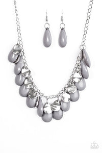 Paparazzi "Tropical Storm" Silver Necklace & Earring Set Paparazzi Jewelry