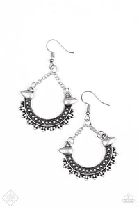 Paparazzi "Boots and Bourbon" FASHION FIX Silver Tone Studded Earrings Paparazzi Jewelry