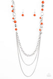 Paparazzi "Carefree and Capricious" Orange Necklace & Earring Set Paparazzi Jewelry