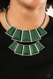 Paparazzi VINTAGE VAULT "Lions, TIGRESS, and Bears" Green Necklace & Earring Set Paparazzi Jewelry