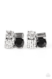 Paparazzi "Mixing Business With Sparkle" Black Post Earrings Paparazzi Jewelry