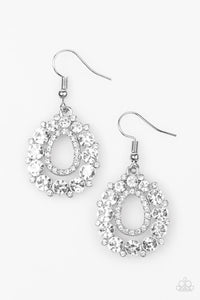 Paparazzi "Struck By Sparkle" White Earrings Paparazzi Jewelry