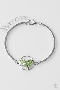 Paparazzi "HEART Knock Life" Green Bracelet Paparazzi Jewelry