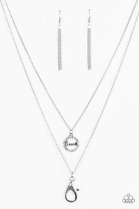 Paparazzi "Love Yourself" White Lanyard Necklace & Earring Set Paparazzi Jewelry