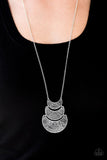 Paparazzi "Too Much Too MOON" Silver Crescent Plate Necklace & Earring Set Paparazzi Jewelry