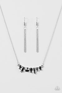 Paparazzi "Living The Luxe Life" Silver Necklace & Earring Set Paparazzi Jewelry