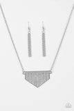 Paparazzi "Imperially Industrial" Silver Necklace & Earring Set Paparazzi Jewelry