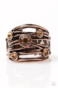 Paparazzi "Sparkle Struck" Copper Ring Paparazzi Jewelry