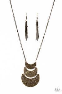 Paparazzi "Too Much Too MOON" Brass Crescent Plate Necklace & Earring Set Paparazzi Jewelry
