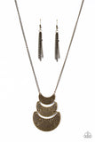 Paparazzi "Too Much Too MOON" Brass Crescent Plate Necklace & Earring Set Paparazzi Jewelry