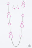 Paparazzi "Hoop and Hoppin" Pink Necklace & Earring Set Paparazzi Jewelry