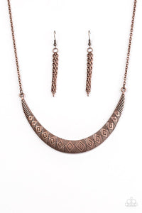 Paparazzi "Going So MOON?" Copper Necklace & Earring Set Paparazzi Jewelry