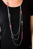 Paparazzi "Absolutely It!" Pink Necklace & Earring Set Paparazzi Jewelry