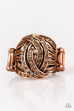 Paparazzi "Cut and RUNWAY" Copper Frame Topaz Rhinestone Ring Paparazzi Jewelry