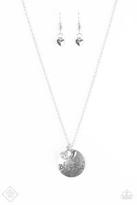 Paparazzi "What A Blessing" FASHION FIX Silver Necklace & Earring Set Paparazzi Jewelry