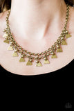 Paparazzi "Pretty In Pyramids" Brass Necklace & Earring Set Paparazzi Jewelry