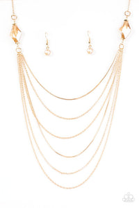 Paparazzi "Rich Beyond Your Wildest GLEAMS!" Gold Necklace & Earring Set Paparazzi Jewelry