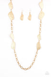 Paparazzi "Handcrafted Harmony" Gold Tone Textured Plates Necklace & Earring Set Paparazzi Jewelry