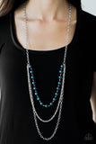 Paparazzi "Right On The Money" Blue Necklace & Earring Set Paparazzi Jewelry