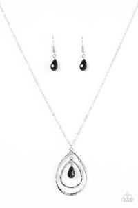 Paparazzi "It's Raining Radiance" Black Necklace & Earring Set Paparazzi Jewelry