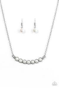 Paparazzi "The Ruling Class" White Necklace & Earring Set Paparazzi Jewelry
