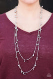 Paparazzi "A Good GLAM Is Hard To Find" Silver Necklace & Earring Set Paparazzi Jewelry