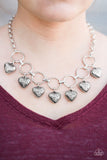 Paparazzi "Radiant Romance" Silver Necklace & Earring Set Paparazzi Jewelry