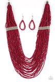 Paparazzi "We Got The Bead!" Red Necklace & Earring Set Paparazzi Jewelry