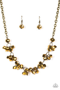 Paparazzi "Instant Stardom" Brass Necklace & Earring Set Paparazzi Jewelry