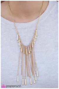 Paparazzi "Totally Tubular" Gold Necklace & Earring Set Paparazzi Jewelry