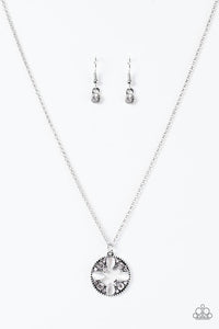 Paparazzi "Eyes On The Prize" White Necklace & Earring Set Paparazzi Jewelry