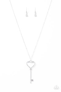 Paparazzi "Love Is Key" White Necklace & Earring Set Paparazzi Jewelry