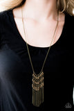 Paparazzi VINTAGE VAULT "Metal Maven" Brass Necklace & Earring Set Paparazzi Jewelry