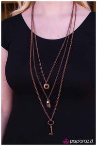 Paparazzi "The Key to My Heart" Copper Necklace & Earring Set Paparazzi Jewelry