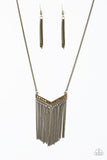 Paparazzi "Gotta Have Fringe" Brass Necklace & Earring Set Paparazzi Jewelry