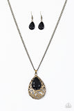 Paparazzi "Voguish Vanity" Brass Necklace & Earring Set Paparazzi Jewelry