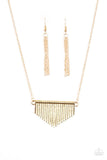 Paparazzi "Imperially Industrial" Gold Necklace & Earring Set Paparazzi Jewelry