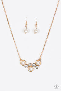 Paparazzi "Pop The Bubbly" Gold Necklace & Earring Set Paparazzi Jewelry