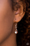 Paparazzi "First Rate Fashion" Rose Gold Chain White Rhinestone Necklace & Earring Set Paparazzi Jewelry