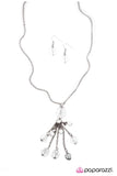 Paparazzi "Crystal Collision" White Necklace & Earring Set Paparazzi Jewelry