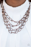 Paparazzi "Chain Reaction" Copper Necklace & Earring Set Paparazzi Jewelry