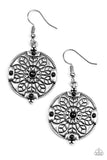 Paparazzi "Second Spring" Black Bead Floral Pattern Earrings Paparazzi Jewelry