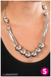 Paparazzi "Nowhere I Would Rather Be" Silver Necklace & Earring Set Paparazzi Jewelry