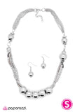 Paparazzi "Nowhere I Would Rather Be" Silver Necklace & Earring Set Paparazzi Jewelry