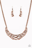 Paparazzi VINTAGE VAULT "Fashionably Fractured" Copper Necklace & Earring Set Paparazzi Jewelry